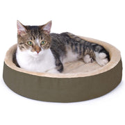 K&H Thermo-Kitty Cuddle Up Cat Bed – Indoor Heated Cat Bed with Low-Wall Design, Soft Foam Base & Removable Washable Cover