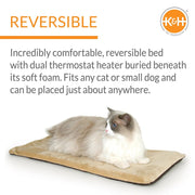 K&H Thermo-Kitty Heated Cat Bed – Energy-Efficient, MET Certified Indoor Cat Warming Mat - Pristine Pet Supply