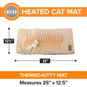 K&H Thermo-Kitty Heated Cat Bed – Energy-Efficient, MET Certified Indoor Cat Warming Mat - Pristine Pet Supply