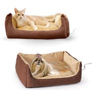 K&H Thermo-Pet Cuddle Cushion Heated Pet Bed – Indoor Heated Sofa-Style Bed for Cats & Small Dogs with Removable Cushion