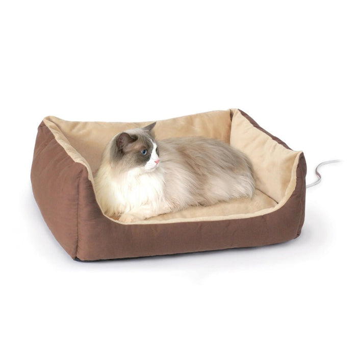Jeffers K&H Thermo-Pet Cuddle Cushion Heated Pet Bed – Indoor Heated Sofa-Style Bed for Cats & Small Dogs with Removable Cushion