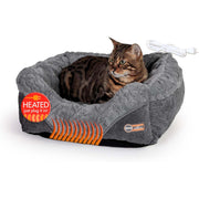 K&H Thermo-Pet Lounge Sleeper Heated Cat & Small Dog Bed – Plush, Non-Slip, Machine Washable Indoor Pet Bed - Pristine Pet