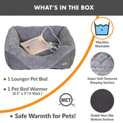K&H Thermo-Pet Lounge Sleeper Heated Cat & Small Dog Bed – Plush, Non-Slip, Machine Washable Indoor Pet Bed - Pristine Pet
