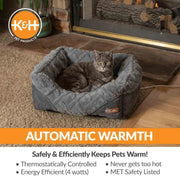 K&H Thermo-Pet Lounge Sleeper Heated Cat & Small Dog Bed – Plush, Non-Slip, Machine Washable Indoor Pet Bed - Pristine Pet