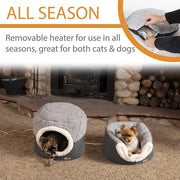 K&H Thermo-Pet Nest Heated Cat Bed – Soft Plush Indoor Cat Cave for Cats and Small Dogs, Machine Washable - Pristine Pet
