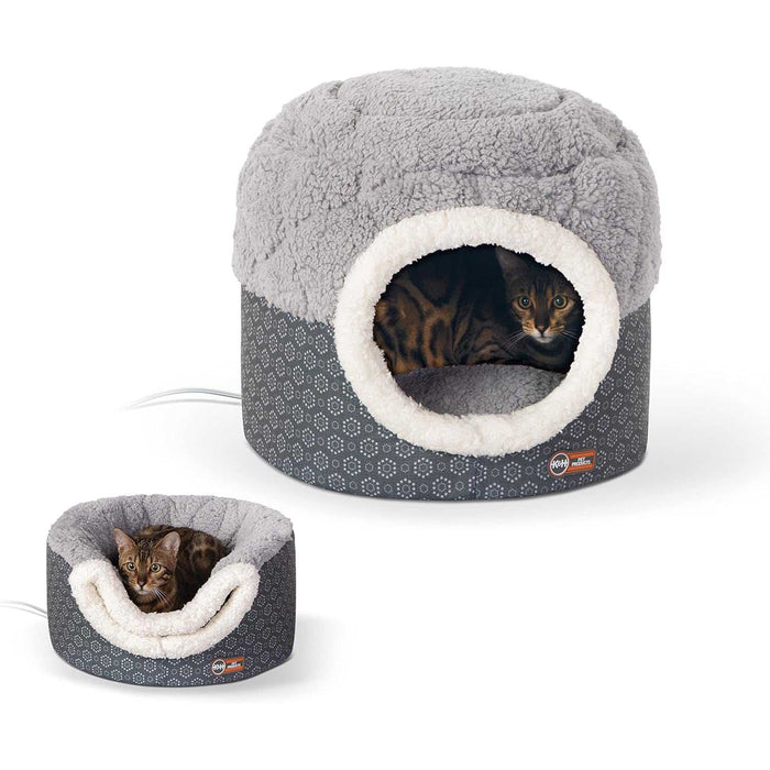 Jeffers K&H Thermo-Pet Nest Heated Cat Bed – Soft Plush Indoor Cat Cave for Cats and Small Dogs, Machine Washable