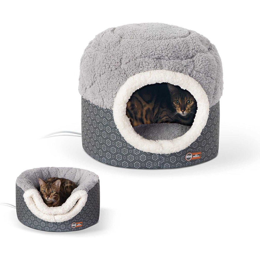 K&H Thermo-Pet Nest Heated Cat Bed – Soft Plush Indoor Cat Cave for Cats and Small Dogs, Machine Washable - Pristine Pet