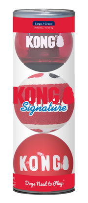 KONG Signature Fetch Dog Toy Balls, Multi-Pack