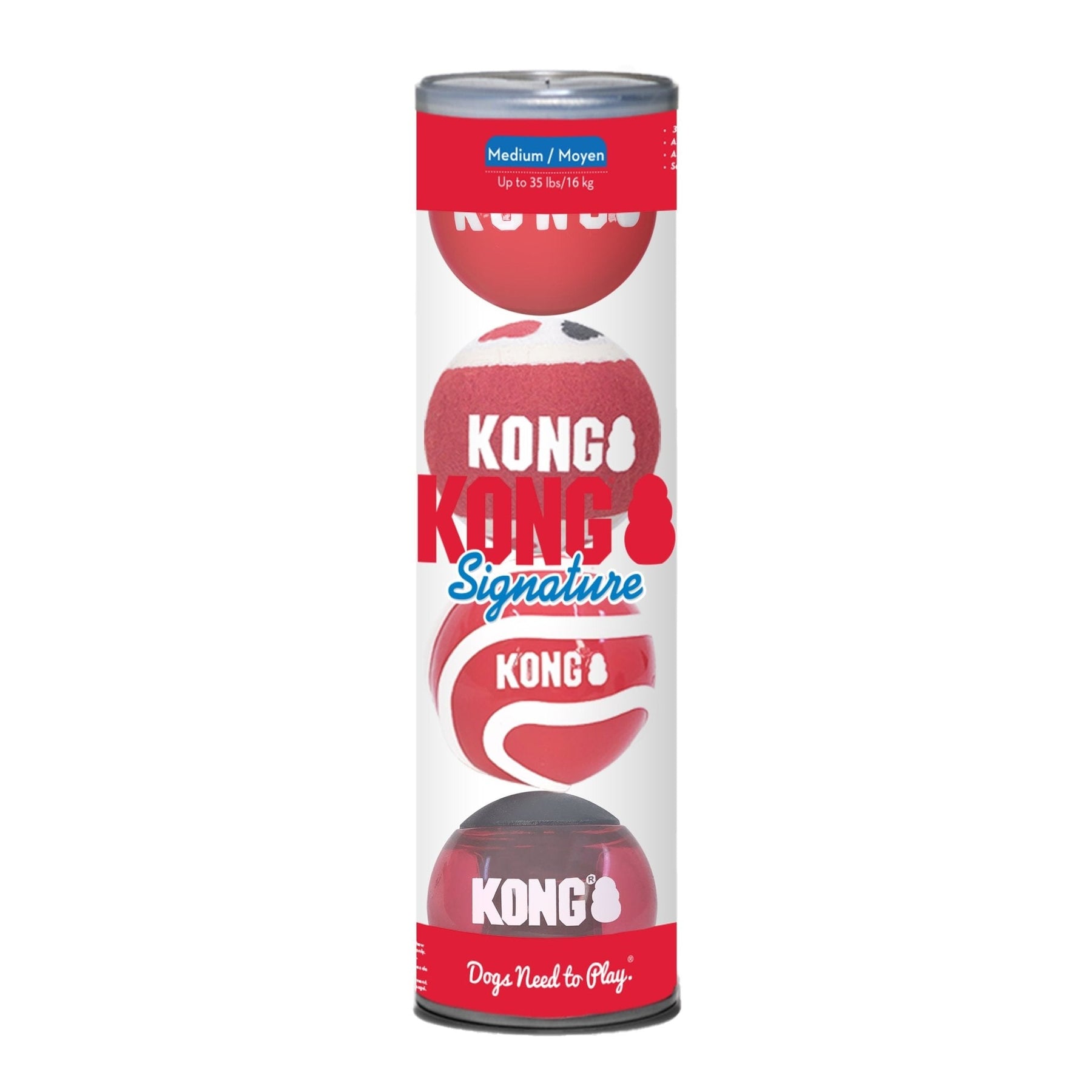 KONG Signature Fetch Dog Toy Balls, Multi-Pack