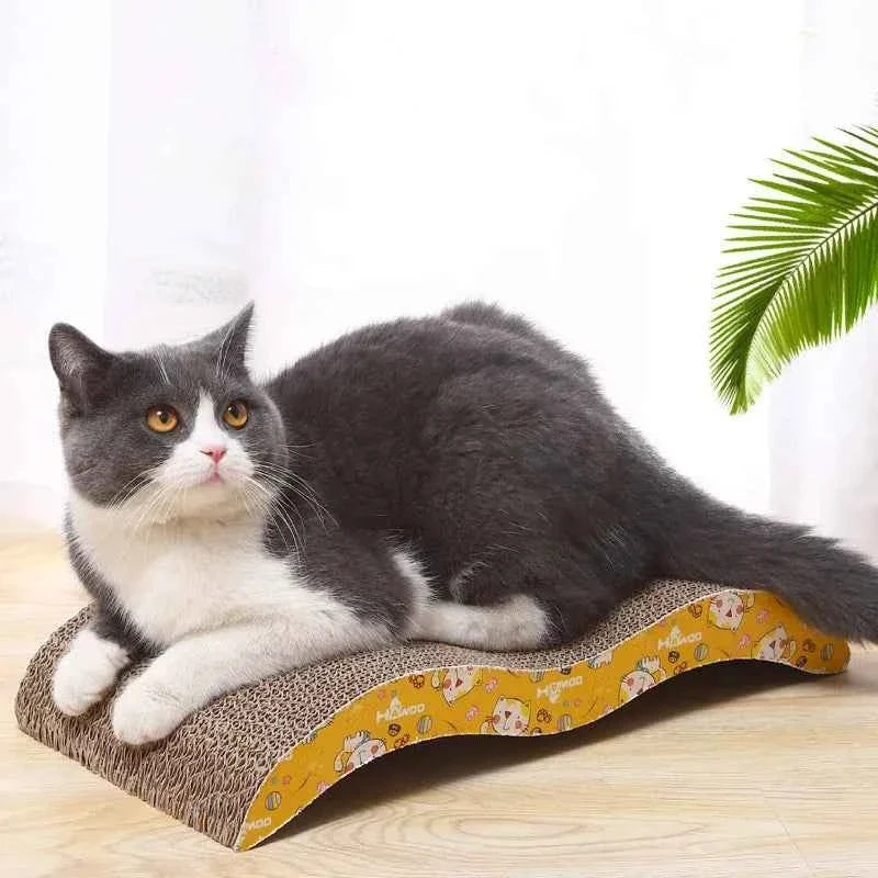 M-Shaped Cardboard Cat Scratcher with Catnip