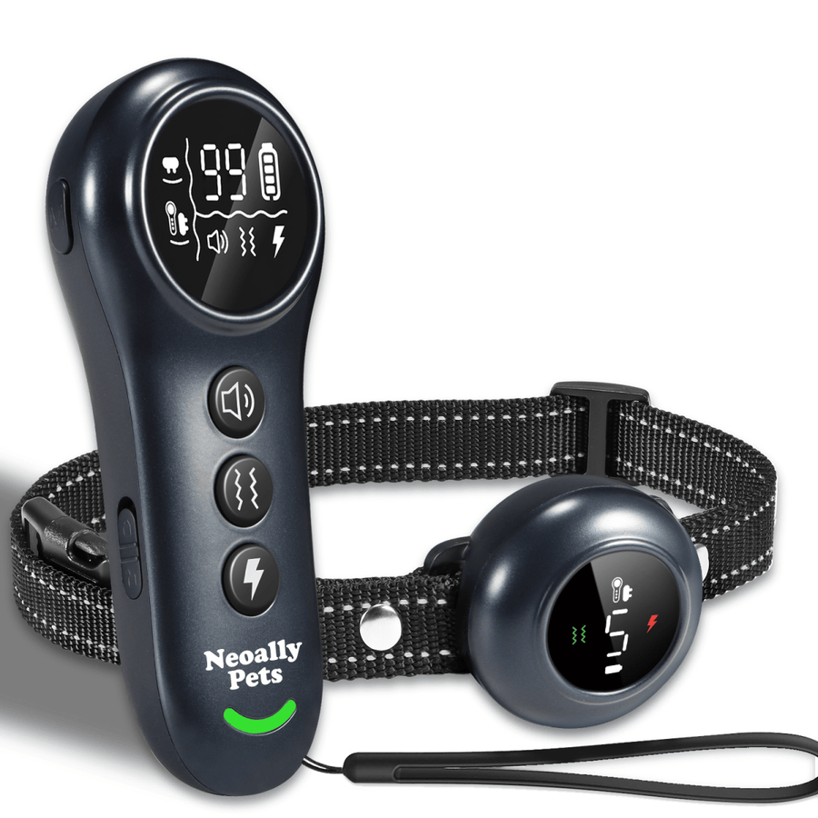 NeoAlly 2-in-1 Dog Training & Bark Control Collar – Automatic Barking Detection, Remote Shock, 5-150lbs Dogs – Rechargeable, Waterproof