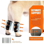 NeoAlly 3-in-1 Short Rear Leg Hock Brace for Smaller Dogs with Rigid and Spring Inserts | Safety Reflective Straps [Short