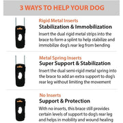 NeoAlly 3-in-1 Short Rear Leg Hock Brace for Smaller Dogs with Rigid and Spring Inserts | Safety Reflective Straps [Short