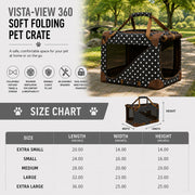 Pet Life '360° Vista View' Zippered Soft Folding Collapsible Durable Metal Framed Pet Dog Crate House Carrier