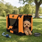 Pet Life '360° Vista View' Zippered Soft Folding Collapsible Durable Metal Framed Pet Dog Crate House Carrier