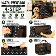 Pet Life '360° Vista View' Zippered Soft Folding Collapsible Durable Metal Framed Pet Dog Crate House Carrier