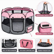 Pet Life 'All-Terrain' Lightweight Easy Folding Wire-Framed Collapsible Travel Pet Dog Playpen crate