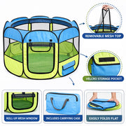 Pet Life 'All-Terrain' Lightweight Easy Folding Wire-Framed Collapsible Travel Pet Dog Playpen crate