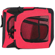 Pet Life 'Deluxe 360° Vista View' Zippered Soft Folding Collapsible Metal Framed Pet Dog Crate House Carrier with Removable Bowl and Pop-out Tray
