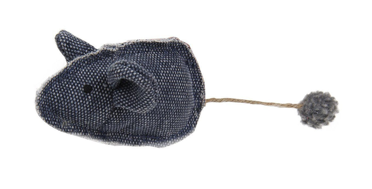 Pet Life 'Pompom Tailed' Durable Cat and Mouse Plush Cat Toy