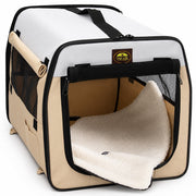Pet Life 'Easy Folding' Zippered Folding Collapsible Wire Framed Lightweight Pet Dog Crate Carrier