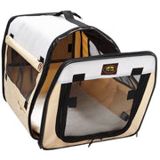 Pet Life 'Easy Folding' Zippered Folding Collapsible Wire Framed Lightweight Pet Dog Crate Carrier