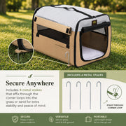 Pet Life 'Easy Folding' Zippered Folding Collapsible Wire Framed Lightweight Pet Dog Crate Carrier