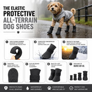 Pet Life Elastic Protective Multi-Usage All-Terrain Rubberized Dog Shoes - Set of 4