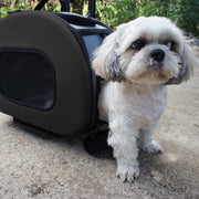 Pet Life 'Final Destination' Airline Approved 2-in-1 Tough-Shell Wheeled Collapsible Travel Fashion Pet Dog Carrier Crate