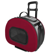 Pet Life 'Final Destination' Airline Approved 2-in-1 Tough-Shell Wheeled Collapsible Travel Fashion Pet Dog Carrier Crate