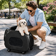 Pet Life 'Final Destination' Airline Approved 2-in-1 Tough-Shell Wheeled Collapsible Travel Fashion Pet Dog Carrier Crate