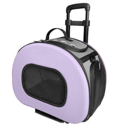 Pet Life 'Final Destination' Airline Approved 2-in-1 Tough-Shell Wheeled Collapsible Travel Fashion Pet Dog Carrier Crate