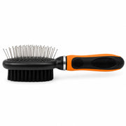 Pet Life Flex Series 2-in-1 Dual-Sided Pin and Bristle Grooming Pet Brush