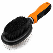Pet Life Flex Series 2-in-1 Dual-Sided Pin and Bristle Grooming Pet Brush