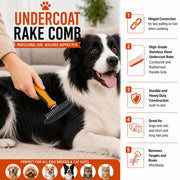 Pet Life Flex Series Undercoat Dematter Grooming Pet Rake