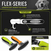 Pet Life Flex Series Undercoat Dematter Grooming Pet Rake