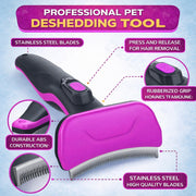 Pet Life 'Fur-Guard' Easy Self-Cleaning Grooming Deshedder Pet Comb
