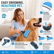 Pet Life 'Fur-Guard' Easy Self-Cleaning Grooming Deshedder Pet Comb