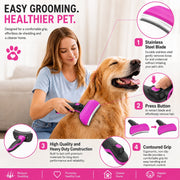 Pet Life 'Fur-Guard' Easy Self-Cleaning Grooming Deshedder Pet Comb