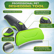 Pet Life 'Fur-Guard' Easy Self-Cleaning Grooming Deshedder Pet Comb