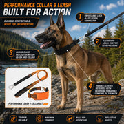 Pet Life 'Geo-prene' 2-in-1 Shock Absorbing Neoprene Padded Reflective Dog Leash and Collar