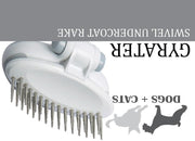 Pet Life 'Gyrater' Swivel Travel Dual-Rowed Grooming Undercoat Pet Rake