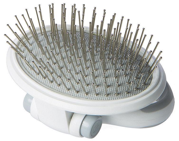 Pet Life 'Gyrater' Travel Swivel Pet Grooming Pin Brush