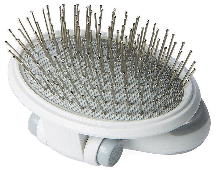 Pet Life 'Gyrater' Travel Swivel Pet Grooming Pin Brush