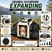 Pet Life 'Hounda Accordion' Metal Framed Soft-Folding Collapsible Dual-Sided Expandable Pet Dog Crate