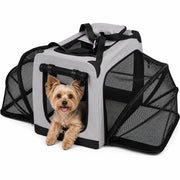 Pet Life 'Hounda Accordion' Metal Framed Soft-Folding Collapsible Dual-Sided Expandable Pet Dog Crate