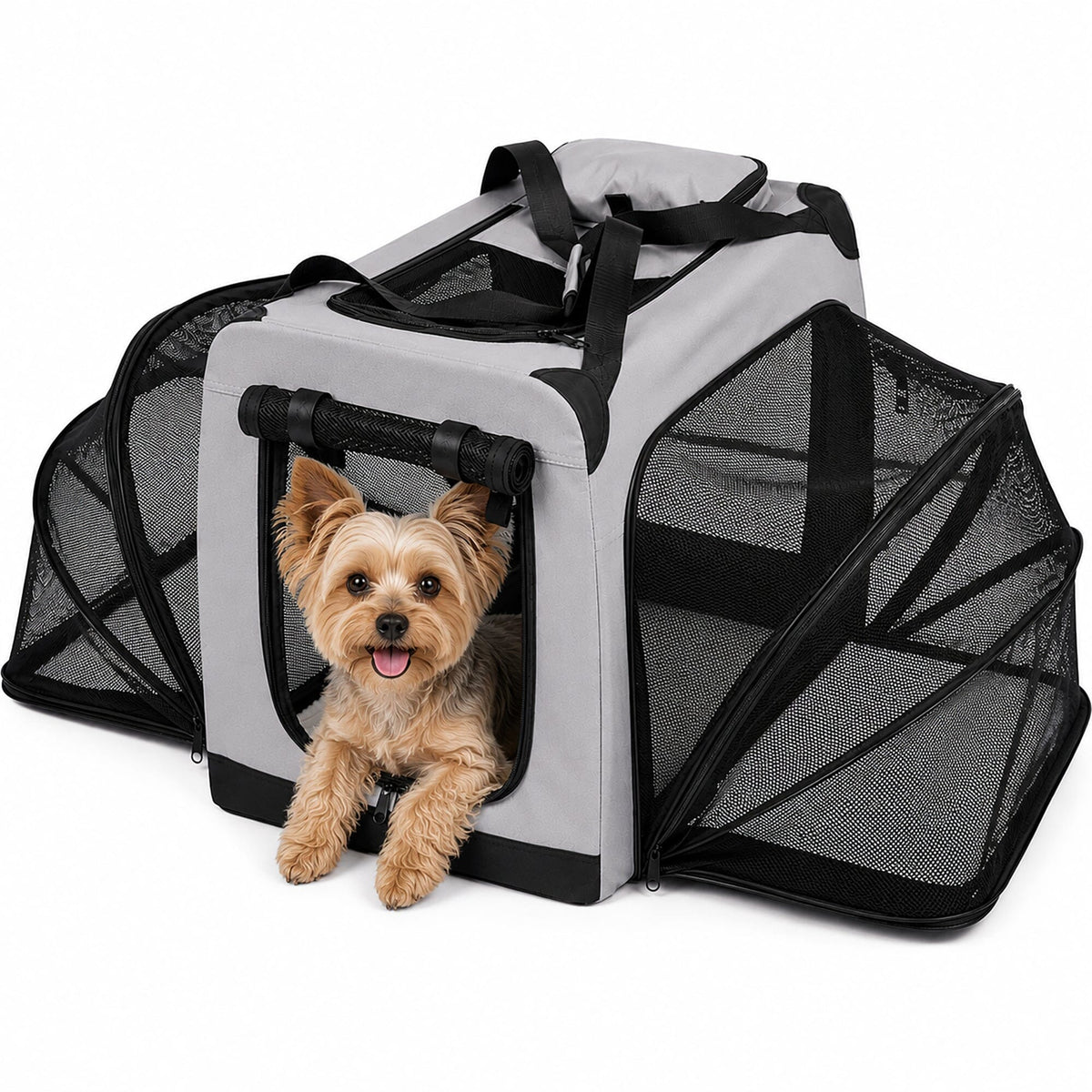 Pet Life 'Hounda Accordion' Metal Framed Soft-Folding Collapsible Dual-Sided Expandable Pet Dog Crate