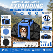 Pet Life 'Hounda Accordion' Metal Framed Soft-Folding Collapsible Dual-Sided Expandable Pet Dog Crate