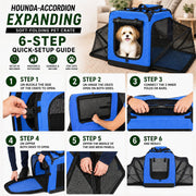 Pet Life 'Hounda Accordion' Metal Framed Soft-Folding Collapsible Dual-Sided Expandable Pet Dog Crate