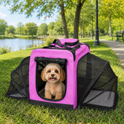 Pet Life 'Hounda Accordion' Metal Framed Soft-Folding Collapsible Dual-Sided Expandable Pet Dog Crate